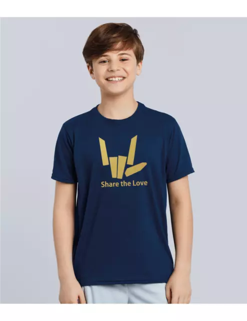 Share The Love Youtuber Kids T-Shirt Stephen Sharer Gold Print Gift Top Tee