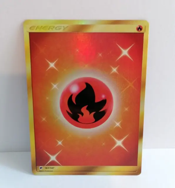 Pokemon TCG, Fire Energy Secret Rare, Burning Shadows 167/147