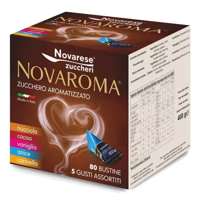 Novaroma Sugar Flavored 80 Sachets For 5g Assorted Flavours
