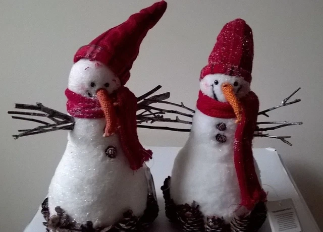 Vintage Weihnachtsdekor Puppen Schneemann Weihnachtsmann Weihnachten Tisch Stehornament