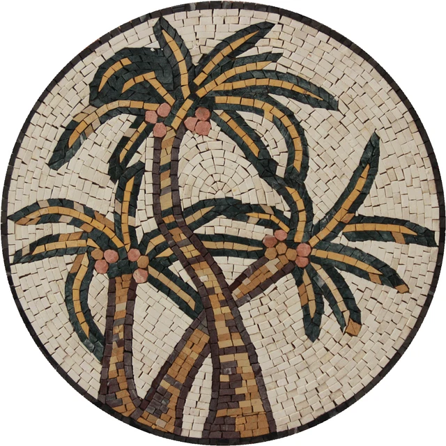 Mosaico Mármol Coloridos Cocos Arte Medallón Hogar Piscina Diseño Piso