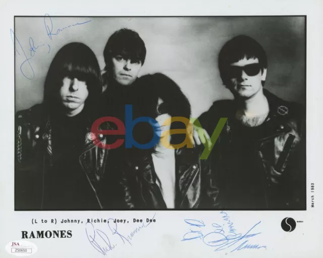 The Ramones 8x10 Photo Signed Autograph (4) Johnny, Joey, Dee Dee, Richie reprin