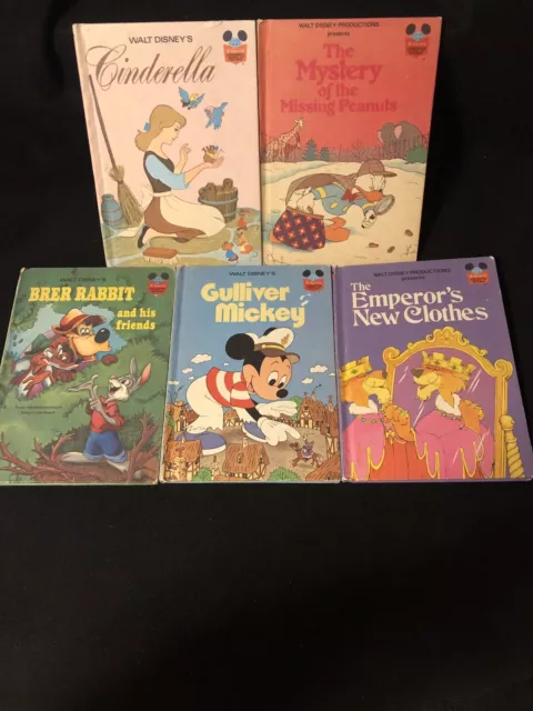 Walt Disneys Wonderful World Of Reading Childrens Book Lot Of 5 Micky Cinderella