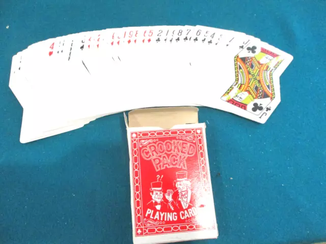 Vintage The Crooked Pack Playing Cards Complete Deck RED