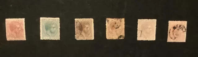 Philippines stamps. group of used stamps from the Alphonso XII era