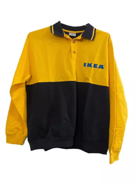VINTAGE LONG SLEEVE IKEA Yellow Employee Clothing Polo Shirt Men’s Size ...