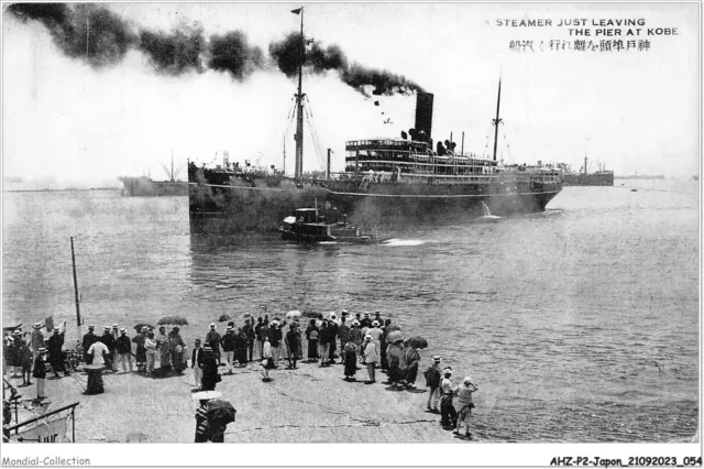 Ahzp2-Japon-0129 - A Steamer Just Leaving - The Pier At Kobe