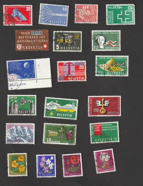 20 Briefmarken Helvetia Schweiz gestempelt VINTAGE alt schöne Motive