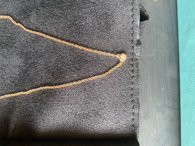 Tiffany & Co Peretti Diamonds by the Yard 18K Yellow Gold Necklace .05 Carat Tiffany & Co Peretti Diamonds by the Yard 18K Yellow Gold Necklace .05 Carat