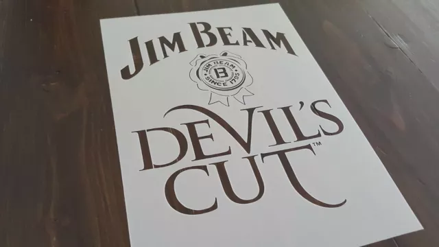 A4 JIM BEAM DEVILS CUT Stencil Template High Detailed Airbrush Craft Whiskey