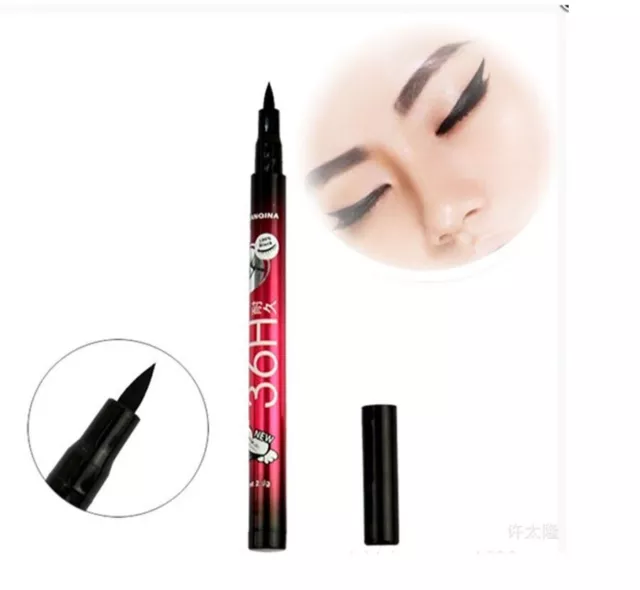 5 x schwarzer Eyeliner Bleistift 36H wasserdicht Präzisionsflüssiges Augenfutter Yanqina Stift 2