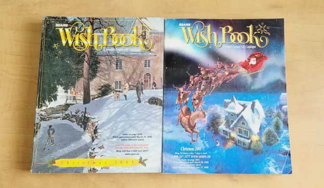 Two Sears Christmas Wishbook Catalogs 2000-2001 Canada Nintendo Barbie