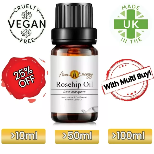 Rosehip Oil - Pure Natural Aromatherapy Carrier Base Oils Massage Vegan