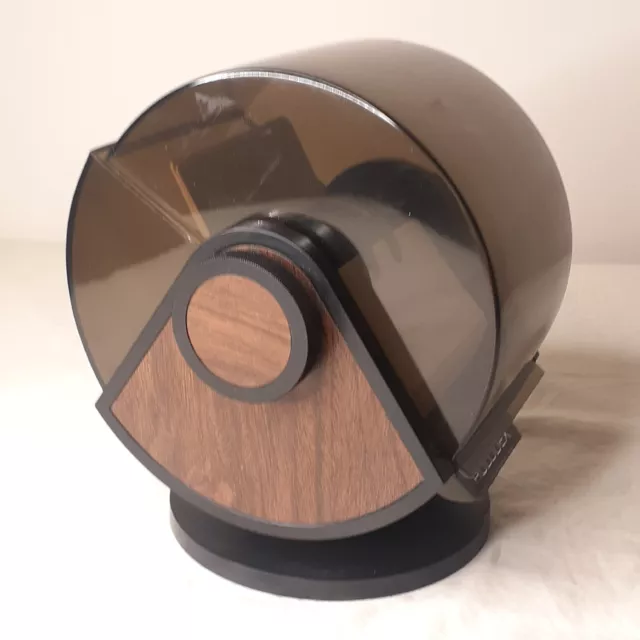Rolodex Swivel File SW-24C Covered Rotary Card File Black/Woodgrain vintage