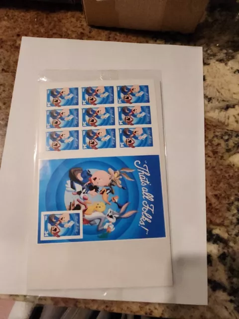 Thats All Folks Porky Pig Sheet 9 Stamps Usps Original Packaging Free Shipping!!