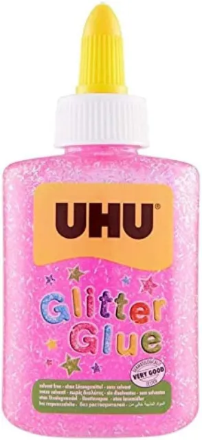 Botella de pegamento brillante UHU, 88,5 ml brillo rosa,