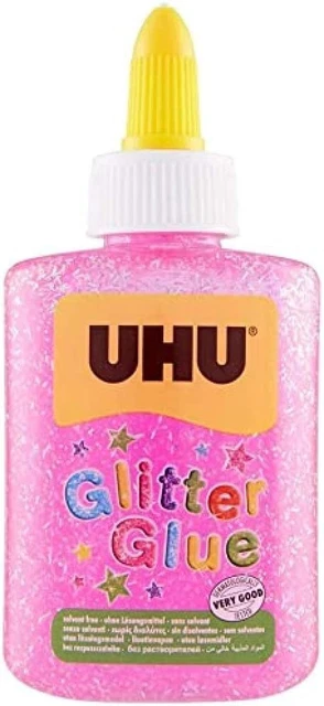 Botella de pegamento brillante UHU, 88,5 ml brillo rosa,