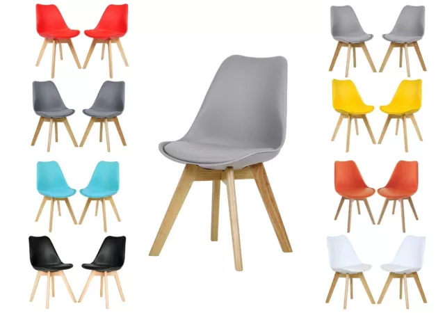 Wooden Chair Eiffel Inspired -Solid Wood -Plastic - Padded Seat Premium version