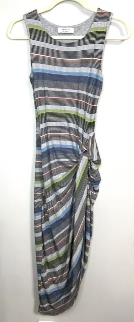 Anthropologie Bailey 44 Womens Size S Striped Midi Jersey Side Knot Summer Dress