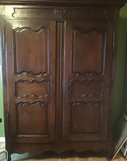 Original french antique oak armoire family heirloom