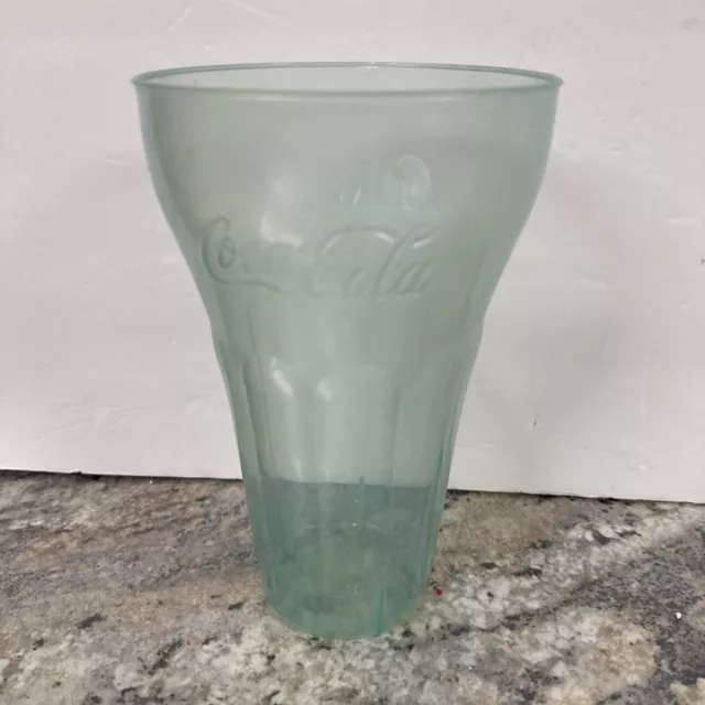 Vtg 7.75” Coca Cola Cole Cup PESCOR Plastics Ft. Worth Texas Blue green Plastic