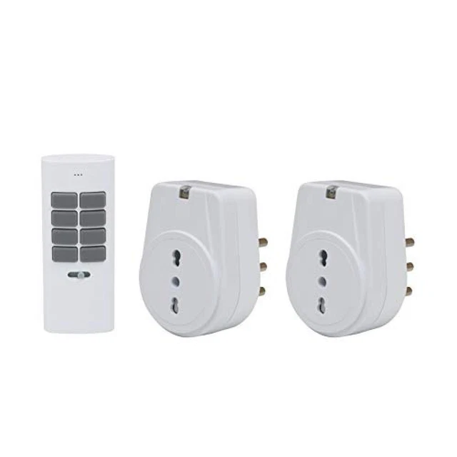 (TG. Taglia Unica) Electraline 48501 Presa Elettrica con Telecomando, Nero/Bianc