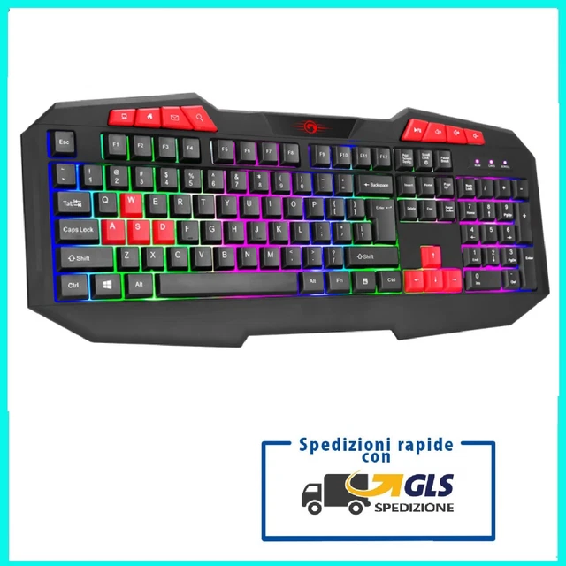 TASTIERA GAMING LED RETROILLUMINATA ACCIAIO ZYG-800 ILLUMINATA KEYBOARD Pc Usb - Foto 10