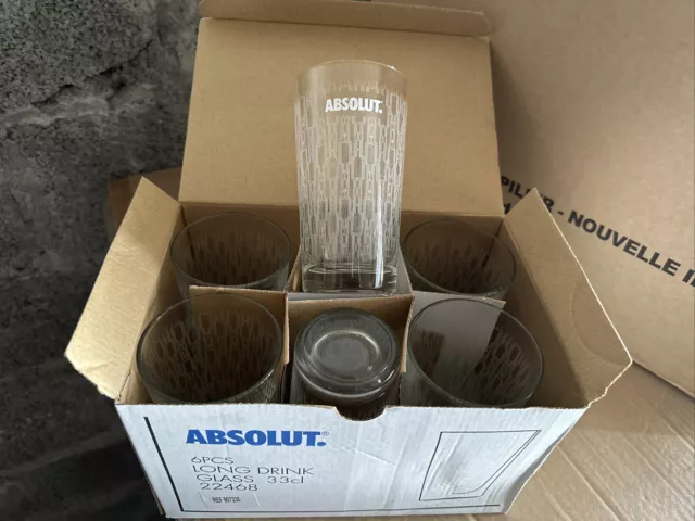 Lot 6 Verres Vodka ABSOLUT 33 Cl Conique NEUF