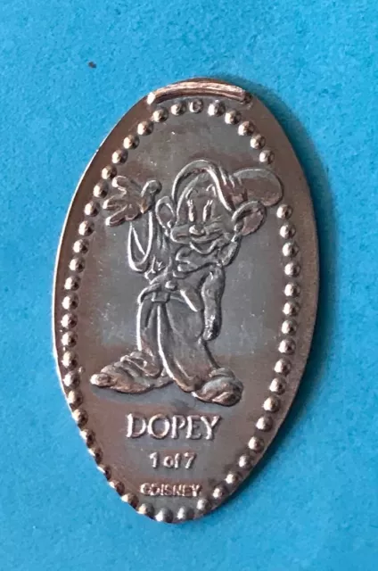 DOPEY 1 of 7 SNOW WHITE & 7 DWARFS PRESSED ELONGATED SMASHED DISNEY PENNY