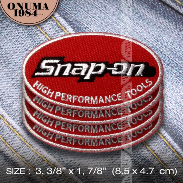4x Snap-on Patch Iron on Clothing Outfit DIY Jacket Garage Man Cave Racing Tools