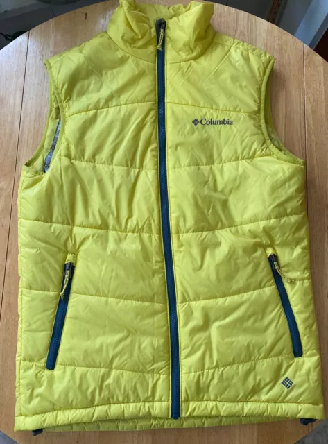 Columbia Omni Heat Men’s Puffy Vest Light Weight Bright Yellow Size M