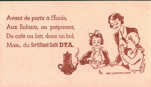 Buvard vintage café Dya fortifiant