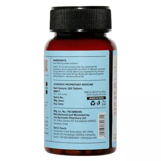Jiva Ayurveda Sleep-Well 120 Tablets Pure Ayurvedic And Herbal Supplement 3