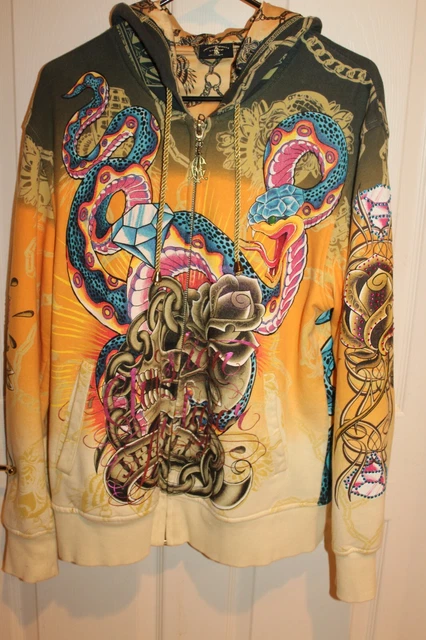 Vintage CHRISTIAN AUDIGIER Los Angeles 1958 Swarovski Crystal Hoodie Mens L Vintage CHRISTIAN AUDIGIER Los Angeles 1958 Swarovski Crystal Hoodie Mens L