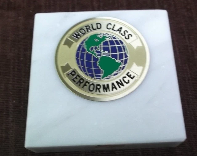 world class performance paperweight marble award metal insert personalized