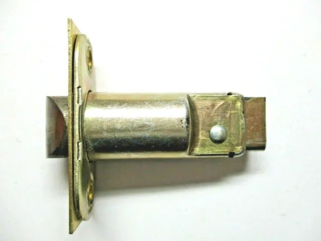 National Lock 1950s Passage Door Brass Spring Latch 2-3/8" Spindle Backset 1 Vtg