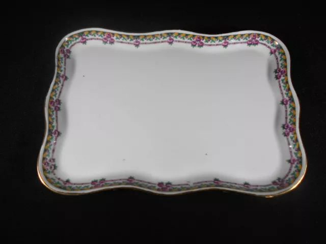 Superbe Plat Decor Guirlande De Roses En Porcelaine De Limoges