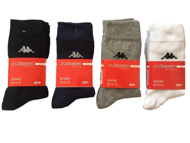 6 Paia Calze Corte Unisex in Puro Cotone Elasticizzato Kappa