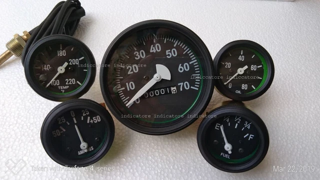Jeep Gauges Kit Willys 70 mph speedometer  temp oil amp fuel gauge black bezel