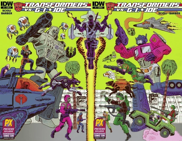 Transformers Vs Gi Joe 1 2014 Sdcc San Diego Comic Con Connecting Variant Set Ab