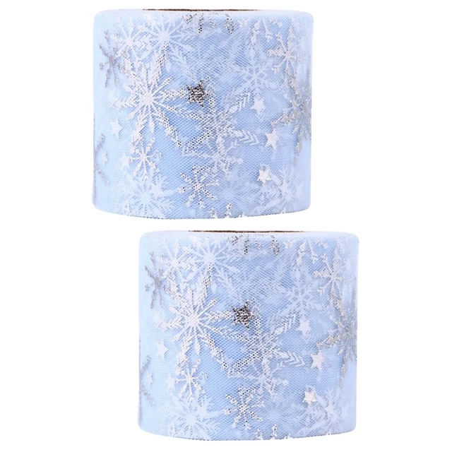 2 Sets Weihnachten Tüll Rolle Weihnachten Schneeflocke Band