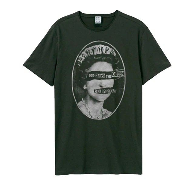 T-Shirt Homme Sex Pistols God Save The Queen - Noir - 100% Coton - Coupe Ample - Neuf Avec Étiquettes