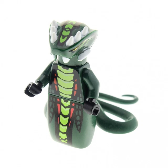 1x Lego Figurine ninjago Acidicus Vert Foncé Serpents Tête 9450 njo066