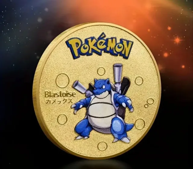 Golden Pokemon Coins Metal Anime Commemorative BLASTOISE