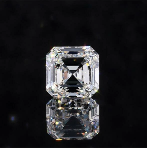 Avec Certificat Excellente Coupe Couleur Blanche D VVS1 Asscher Cut Moissanite
