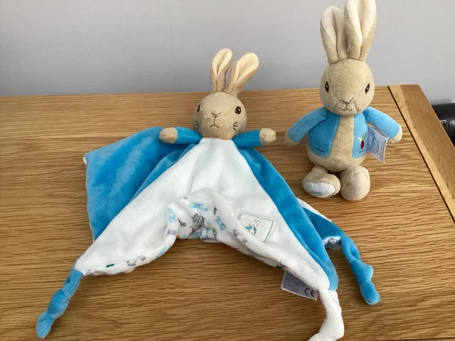 PETER RABBIT BUNNY Comforter Baby Plush Blankie Doudou + Rattle Soft ...