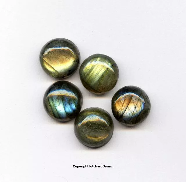 11 Mm Natural Round Cut Labradorite Cabochon  Aaa  For One