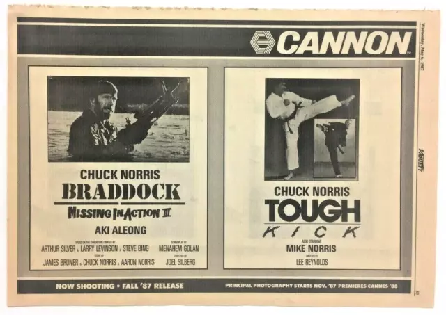 Chuck Norris Braddock / Tough Kick Movie Film Print Advert Poster Promo 1987