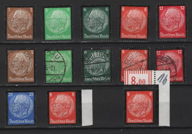 1934 Deutsches Reich aus Mi. 548-553 Einzelmarken Auswahl verschiedene Erhaltung