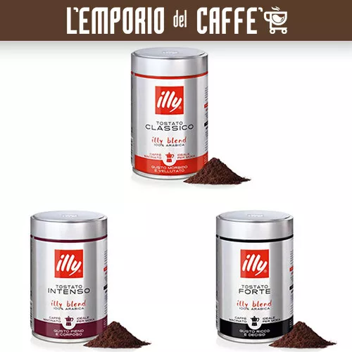 1 Kg Caffe Illy Macinato Moka Tostato Classico, Intenso e Forte 100% Arabica